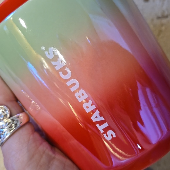 Starbuck's Holiday Red/Green Ombre 8 Ounce Travel Mug - Picture 2 of 6